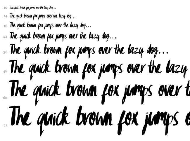 Gypsy Brush font waterfall